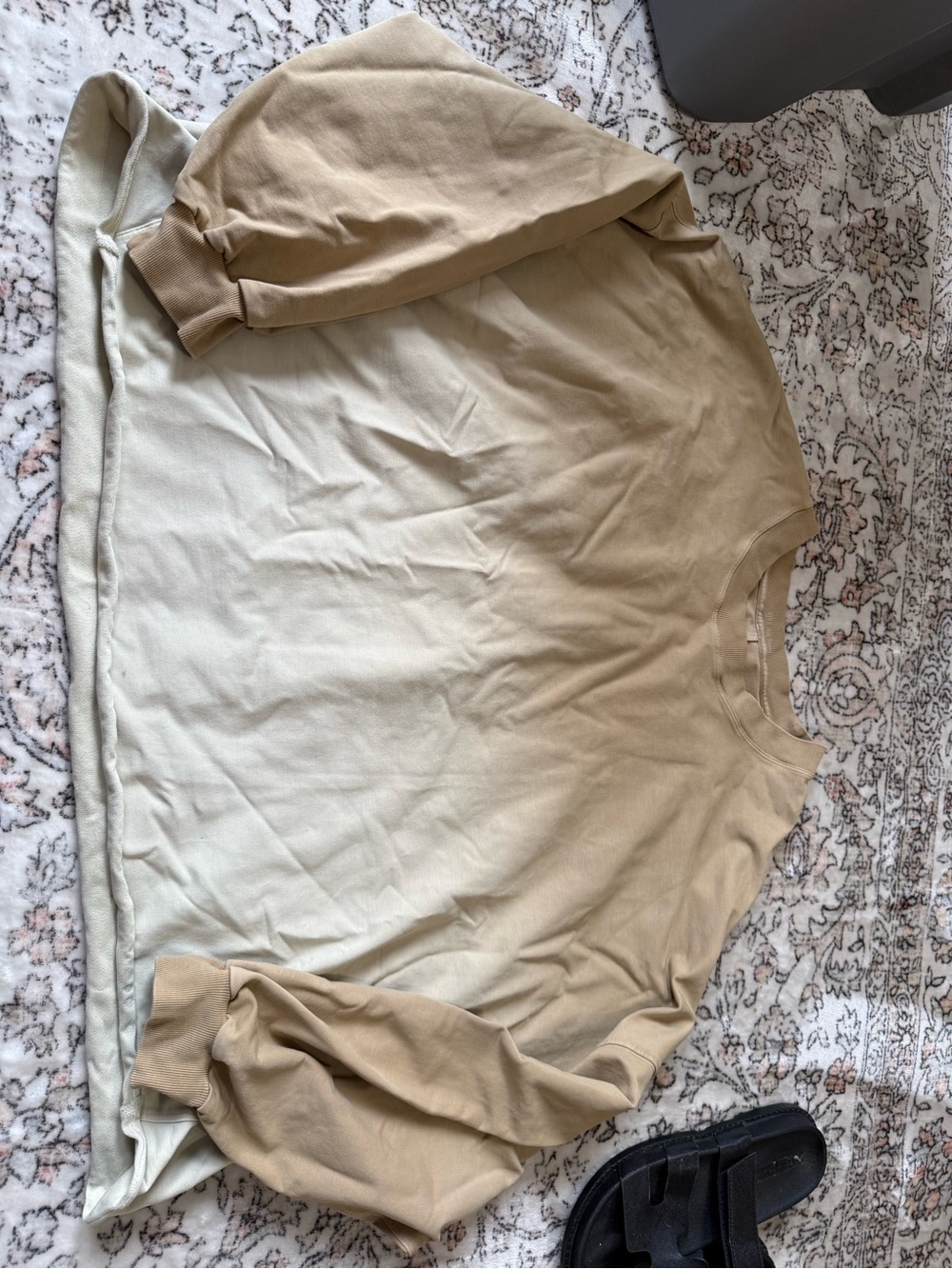 Lululemon Neutral Two-Tone Crewneck Sweatshirt - Beige and Light Cream